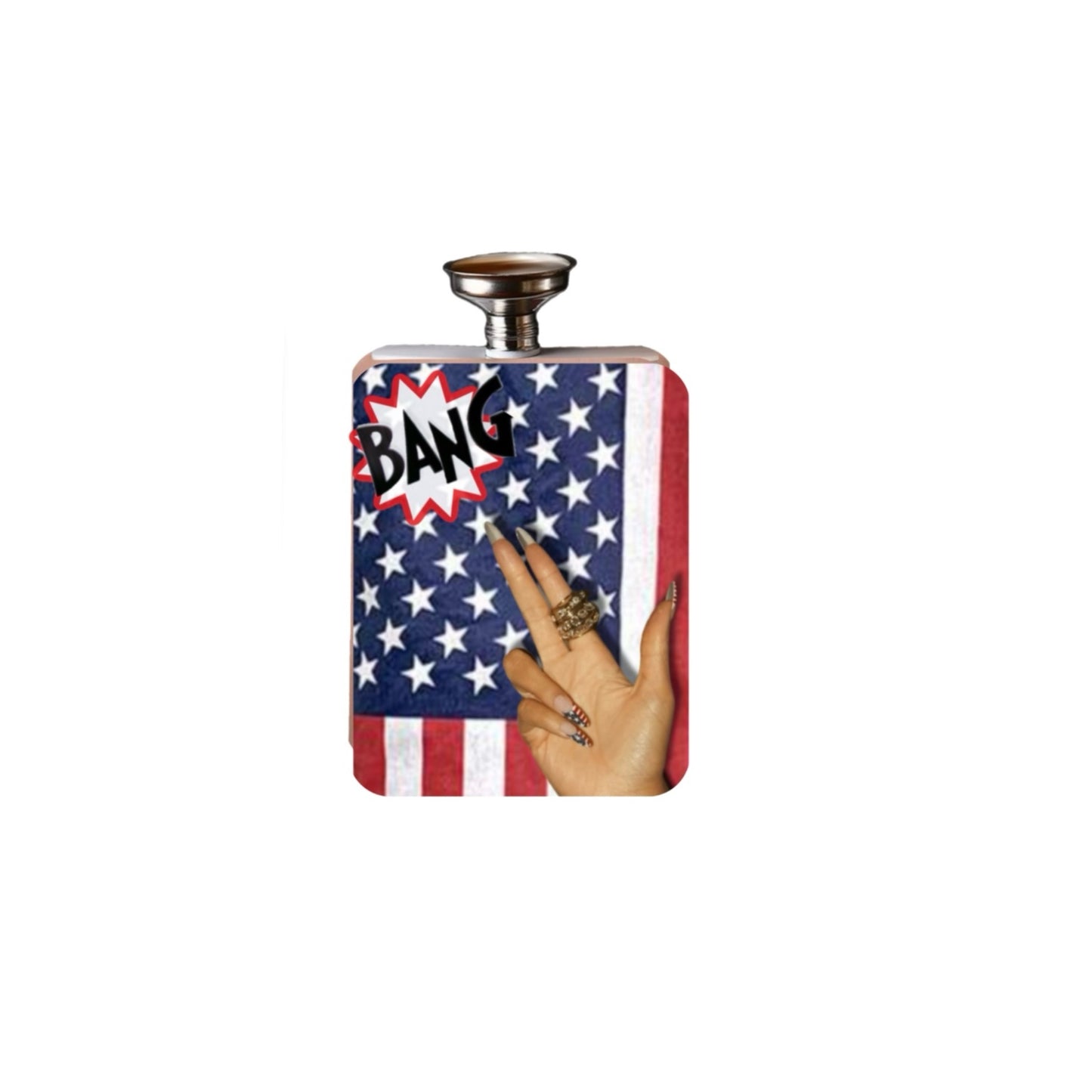 Sublimated, Stainless Steel Flask with Metal Cap and Leakproof Funnel Inspired by Cowboy Carter Tour