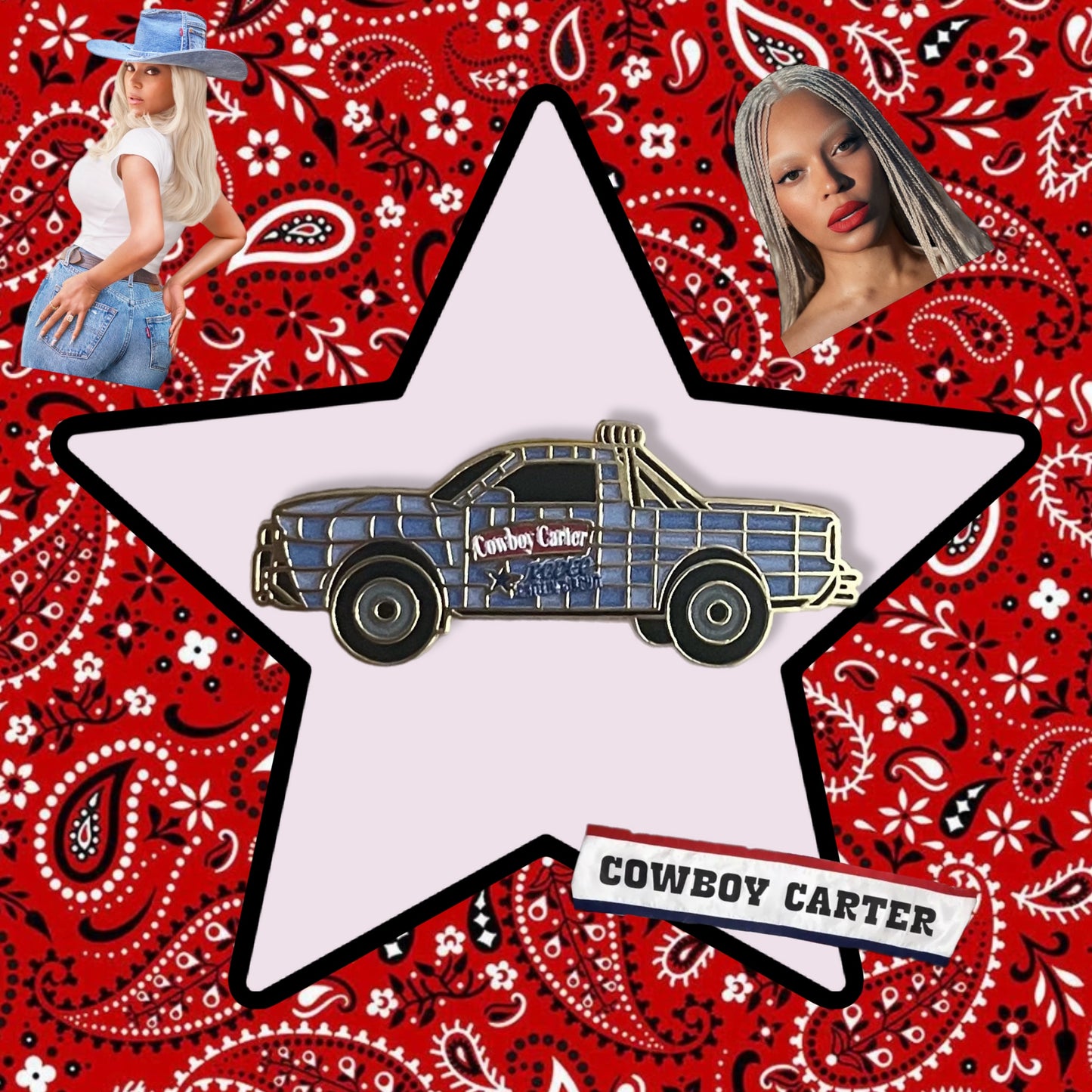Cowboy Carter Denim Pin Accessory